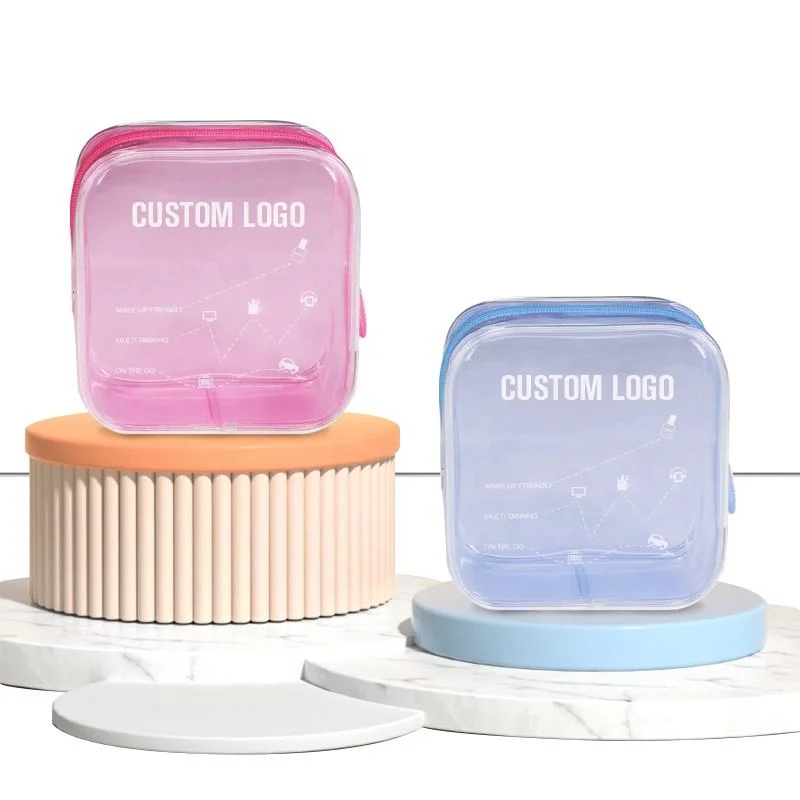 Professional Cute Mini Clear Cosmetic Transparent PVC Bag Travel Makeup Bag with Logo