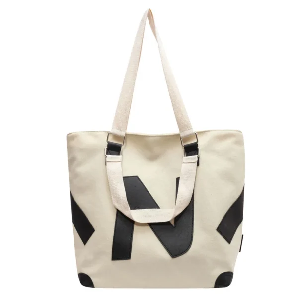 Promotion Beach Shopping Tote Bags with Custom Printed Logo Pocket Zipper Cotton Canvas Tote Bags