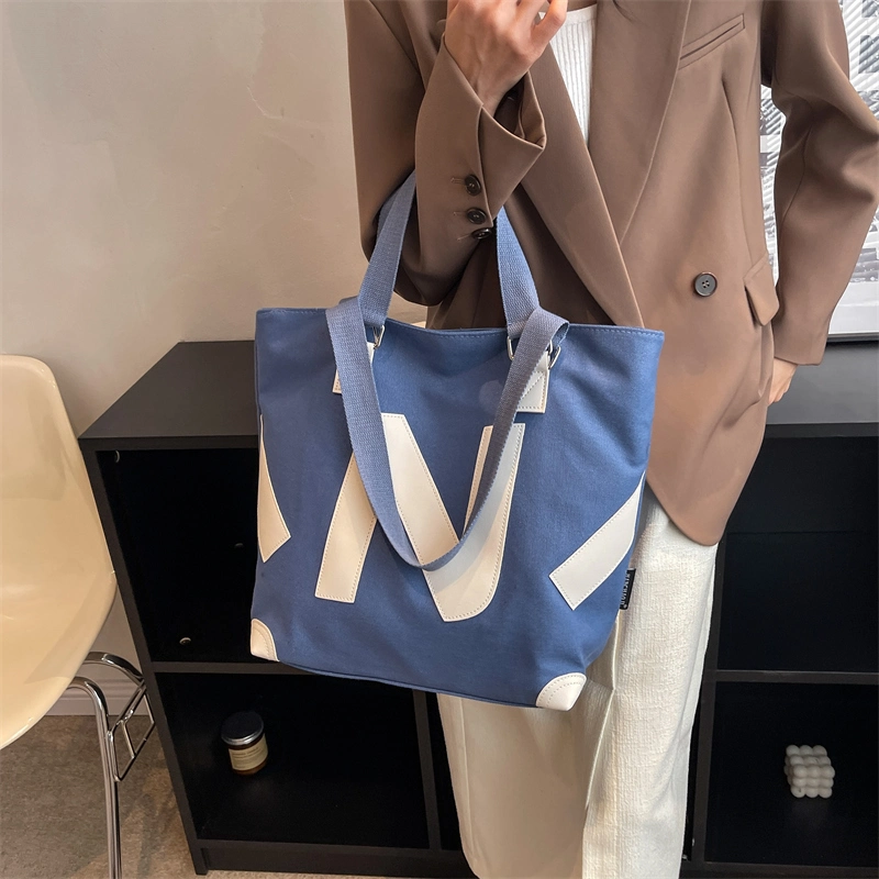 Promotion Beach Shopping Tote Bags with Custom Printed Logo Pocket Zipper Cotton Canvas Tote Bags