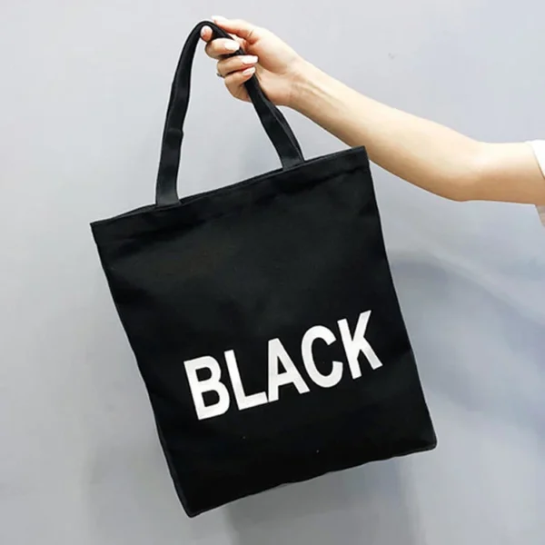 Promotion Custom Logo Print Eco Women Reusable Cotton Canvas Shopping Tote Bag - Image 5