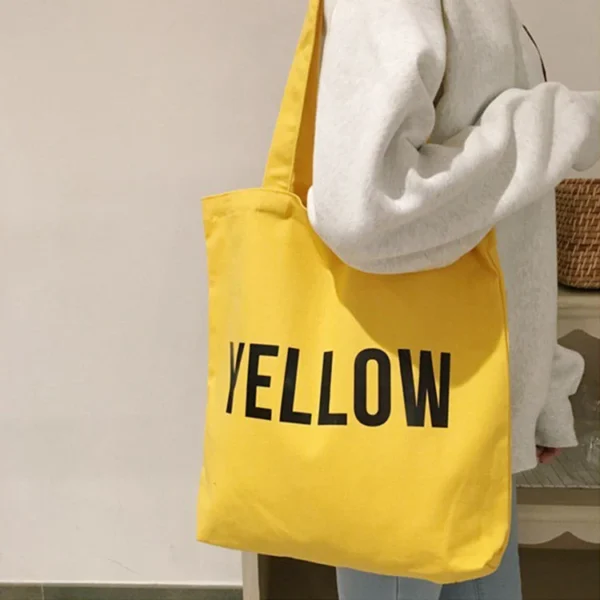 Promotion Custom Logo Print Eco Women Reusable Cotton Canvas Shopping Tote Bag - Image 2