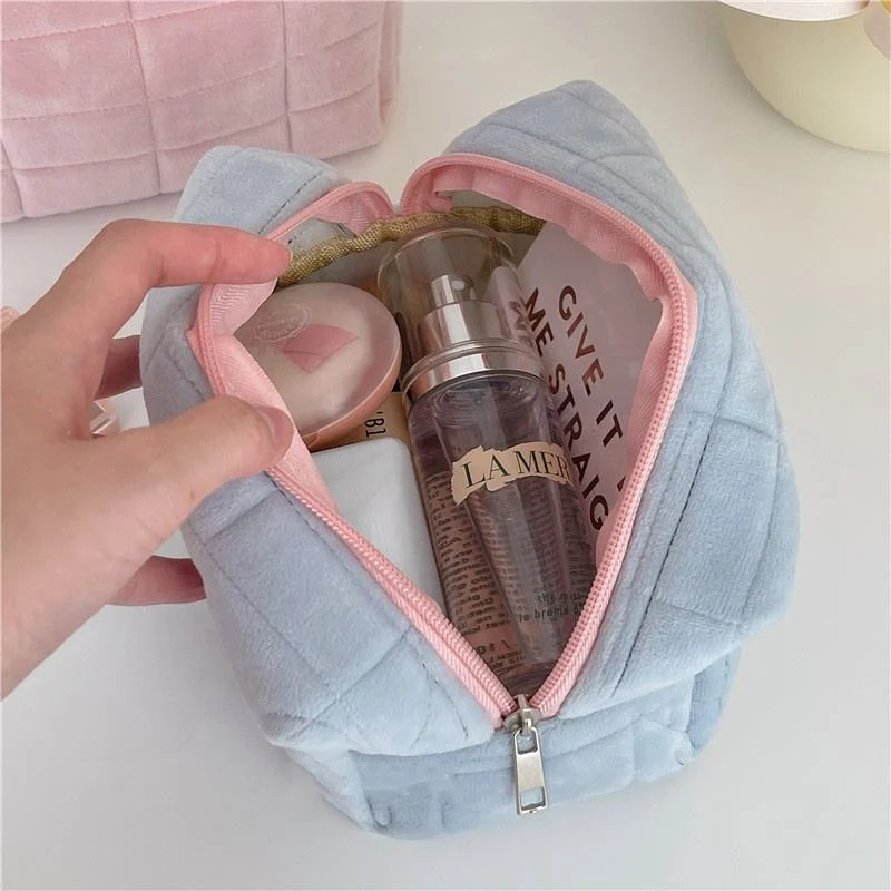 Promotion Gift Travel Accessories Fur Pink Cosmetics Travel Bag Wholesale Custom Makeup Bag