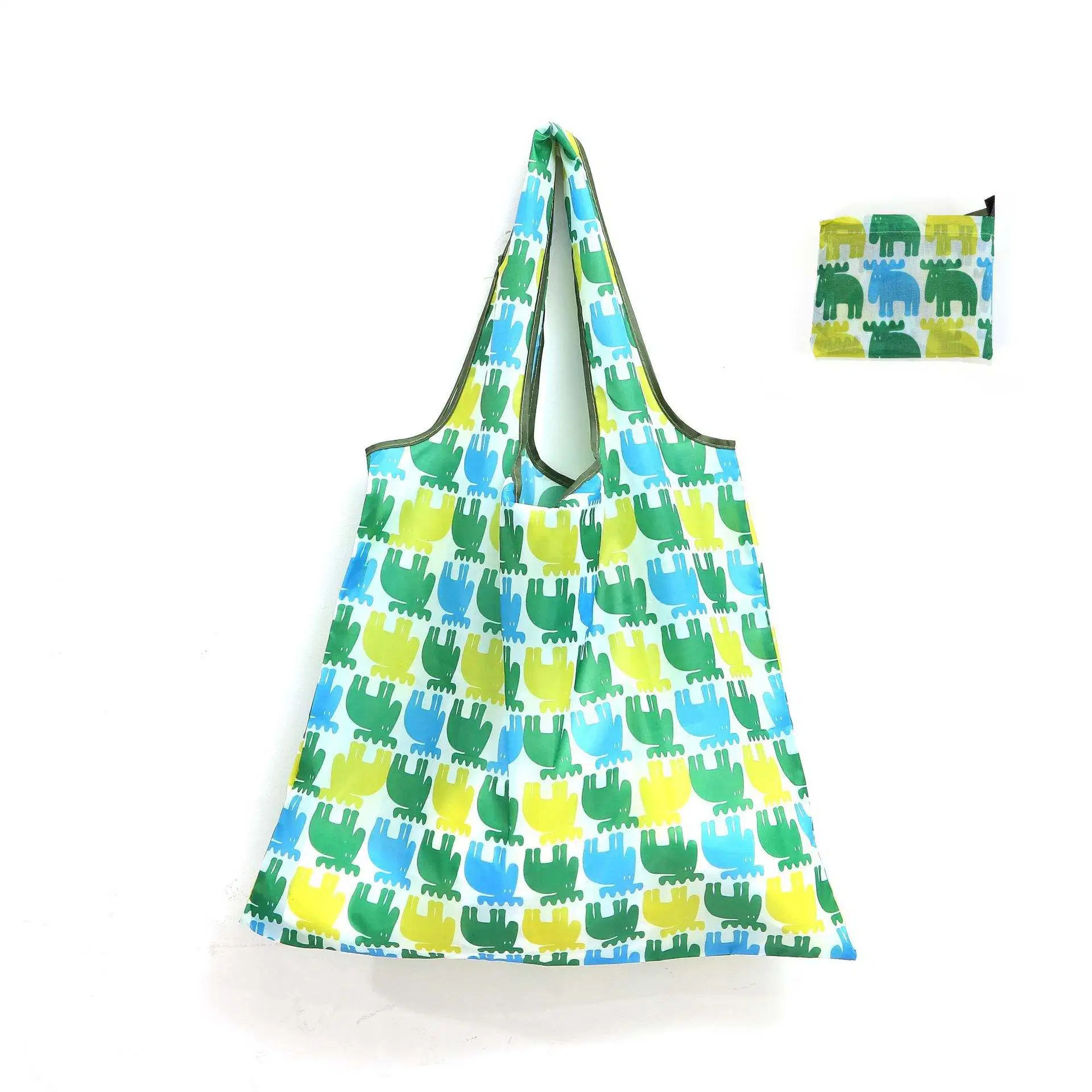 Promotional Portable Supermarket Shopping Bag Eco-Friendly Reusable Polyester Tote Bags