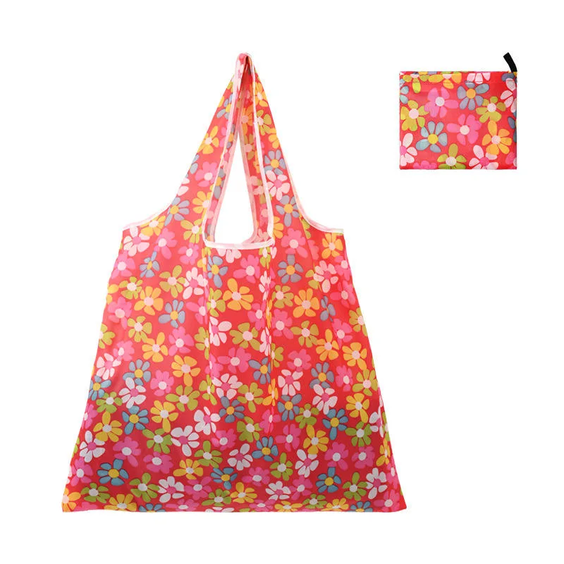 Promotional Portable Supermarket Shopping Bag Eco-Friendly Reusable Polyester Tote Bags - Image 2
