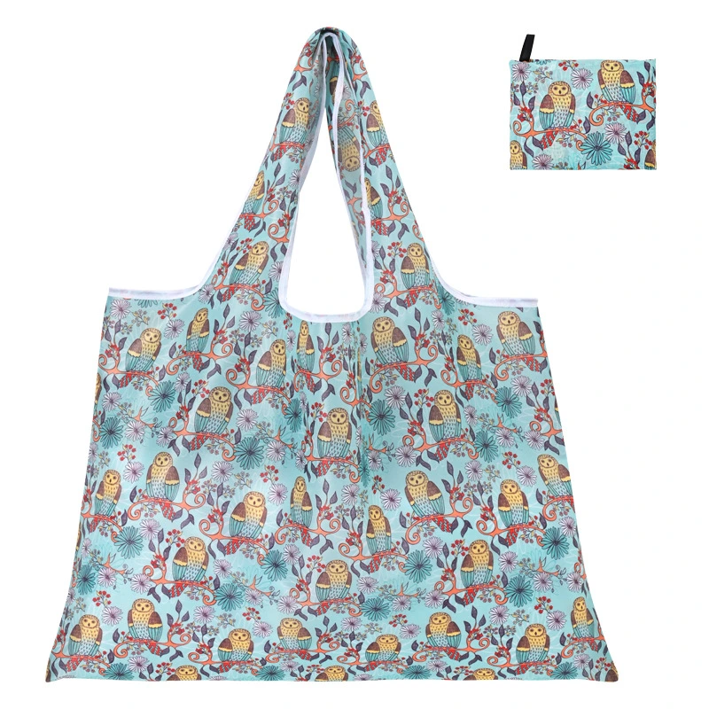 Promotional Portable Supermarket Shopping Bag Eco-Friendly Reusable Polyester Tote Bags