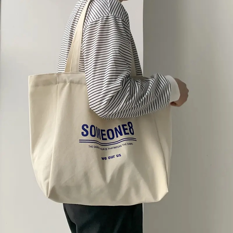 Quality Custom Printed Organic Cotton Canvas Tote Bag Printed Ropehandle Organic Cotton Canvas Bag