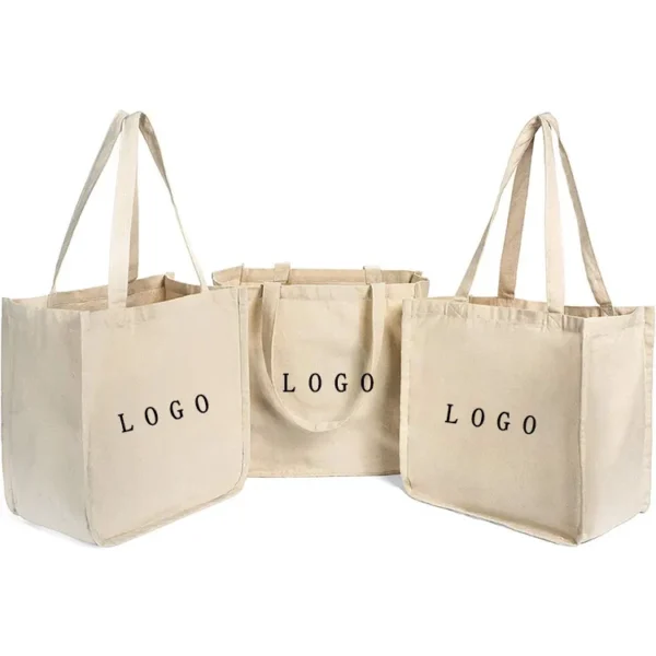 Recycle Organic 100% Plain Cotton Shopping Bag Reusable Cotton Canvas Tote Bags with Custom Logo