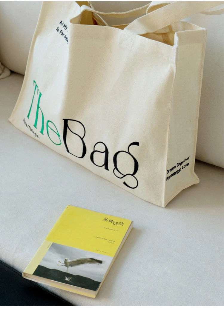 Reusable Cotton Bag Customized Logo Canvas Bag with Handle Logo for Shopping