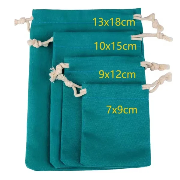 Reusable Small Pouch Custom Logo Natural Cotton Dust Bag Drawstring Bag - Image 6