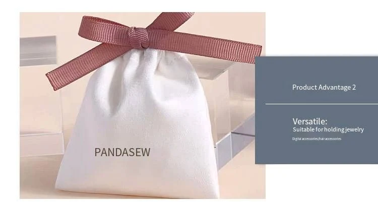 Ribbon Fleece Jewelry Storage Bag Small Gift Brocade Bag Custom
