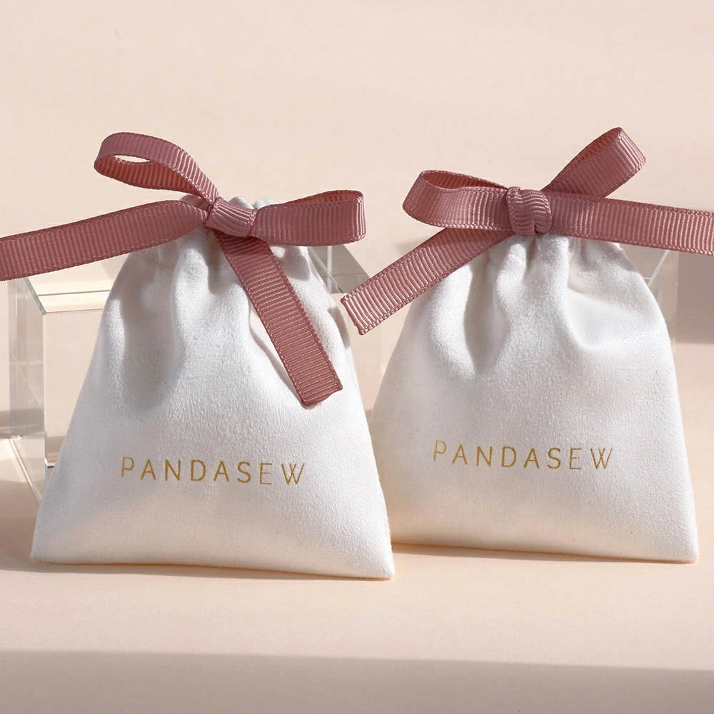 Ribbon Fleece Jewelry Storage Bag Small Gift Brocade Bag Custom