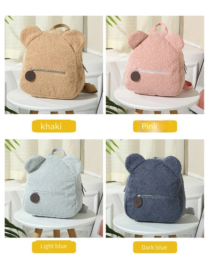 School Bag Plush Mini Backpack Cartoon Cute Bear Ears Children&prime;s Backpack