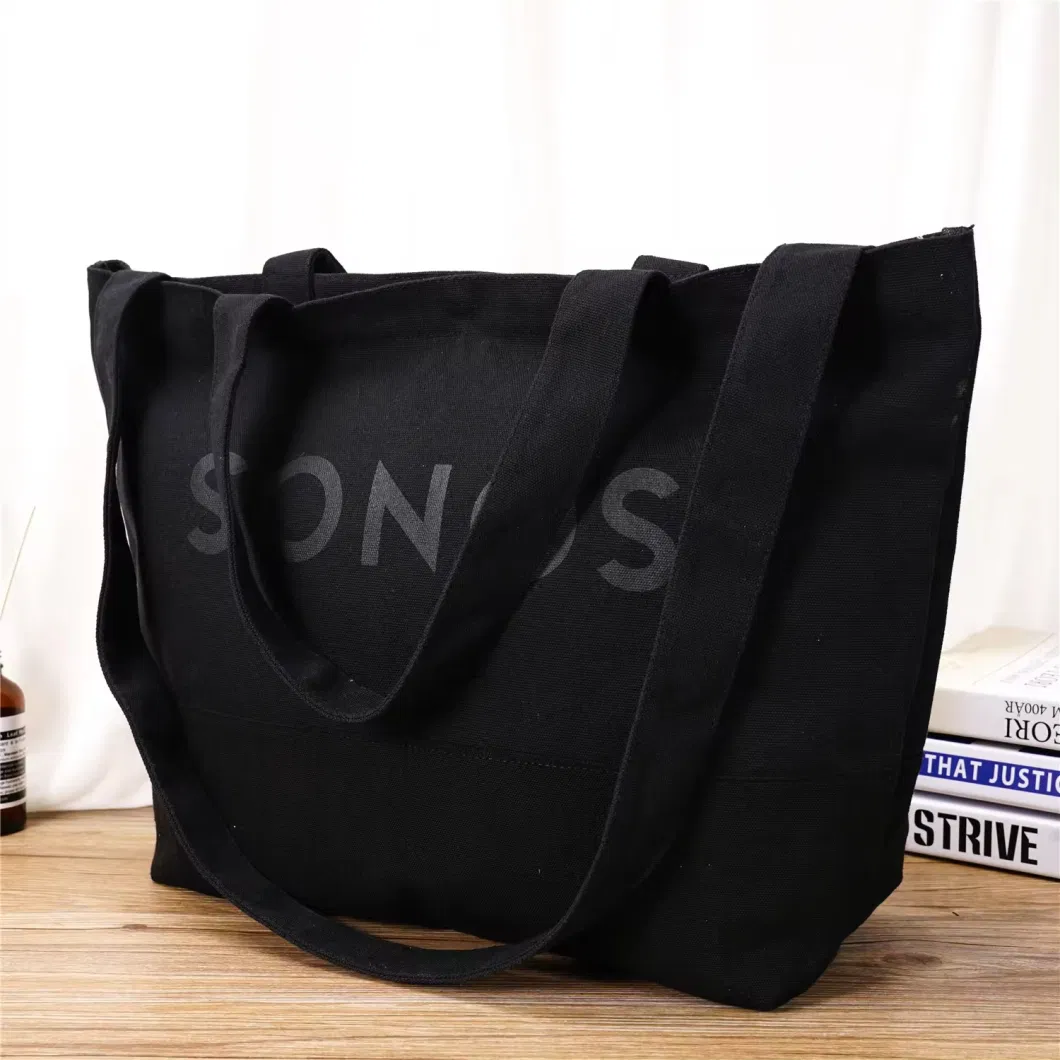 Shopping Bag with Logo Canvas Packing Tote Bags Hand Shoulder Cotton Bag