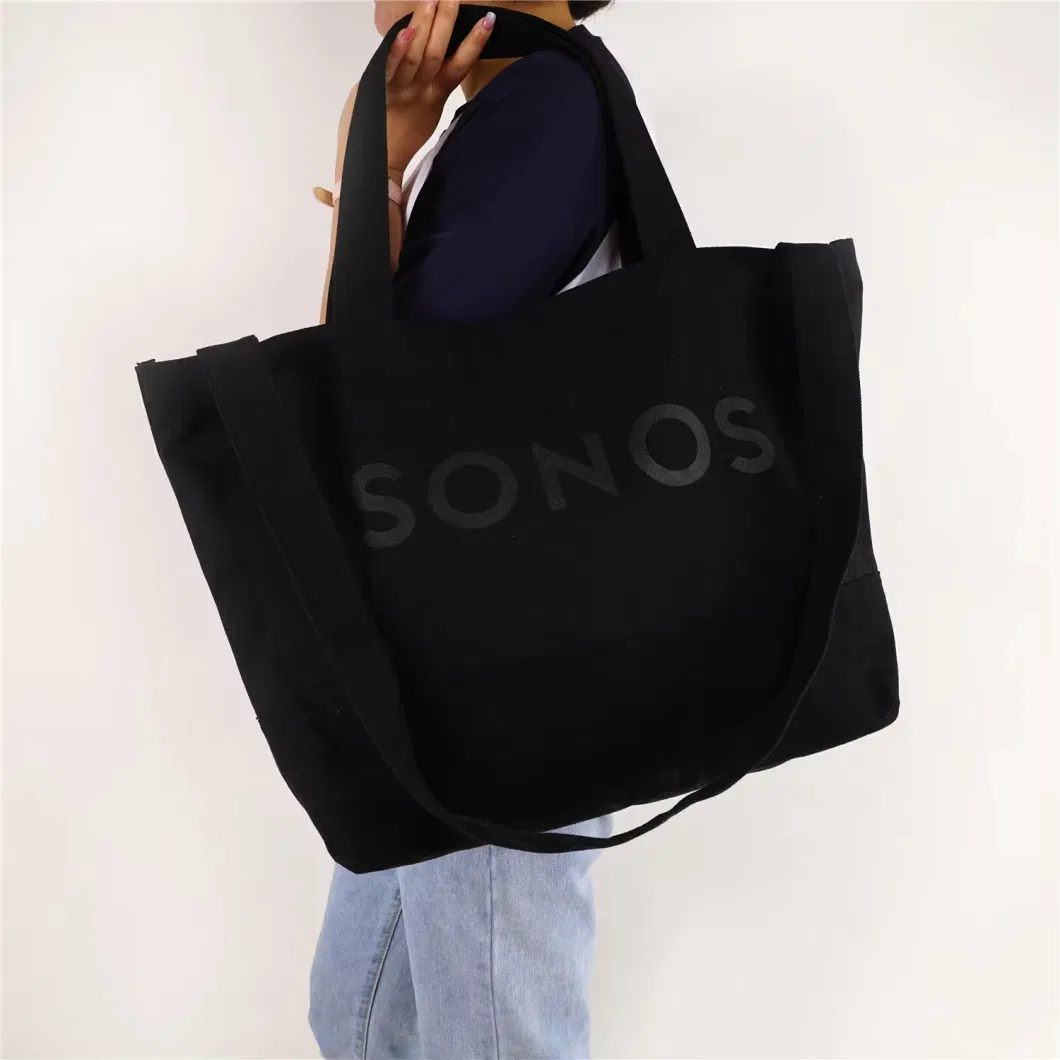 Shopping Bag with Logo Canvas Packing Tote Bags Hand Shoulder Cotton Bag