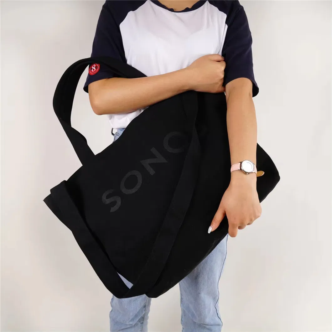 Shopping Bag with Logo Canvas Packing Tote Bags Hand Shoulder Cotton Bag