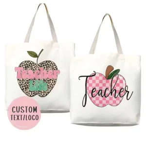 Alternative view of Shopping Canvas Tote Bags Teacher Day Logo Cotton Canvas Bag with Pockets