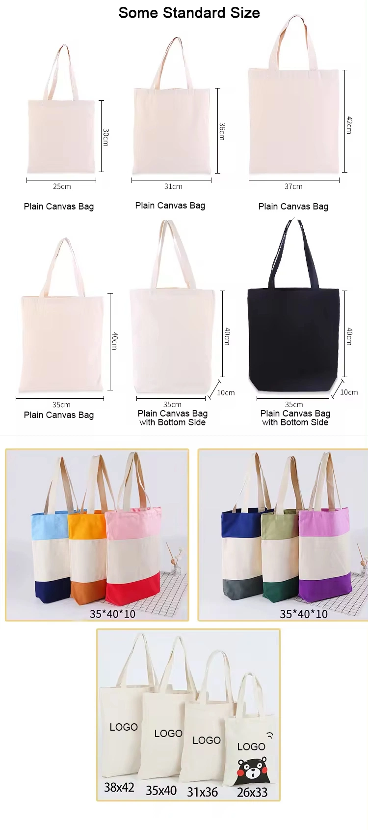 Shopping Tote Bag Bulk Nany Black Pink Cotton Canvas Tote Bag