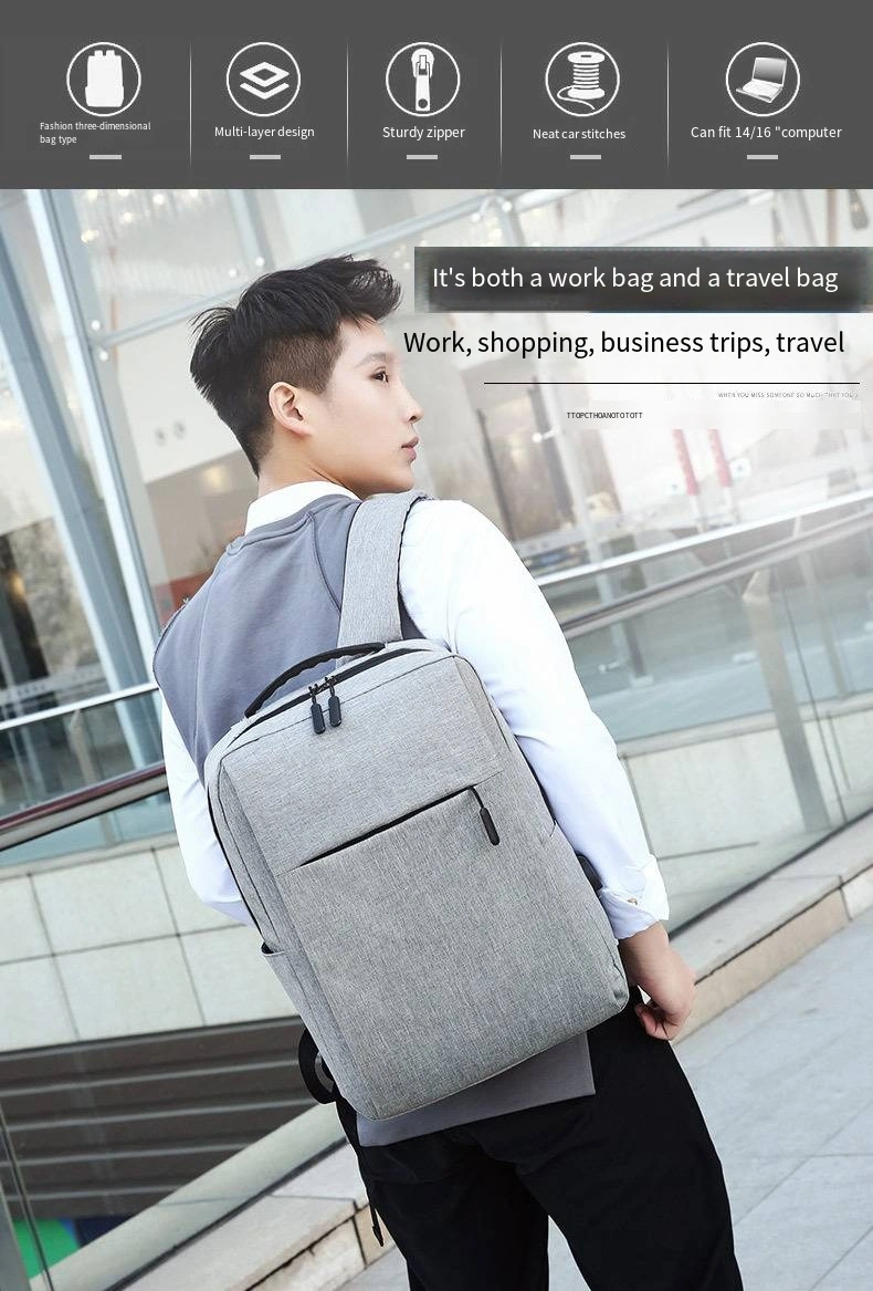 Simple Backpack USB Charging Large Capacity Leisure Business Notebook Backpack