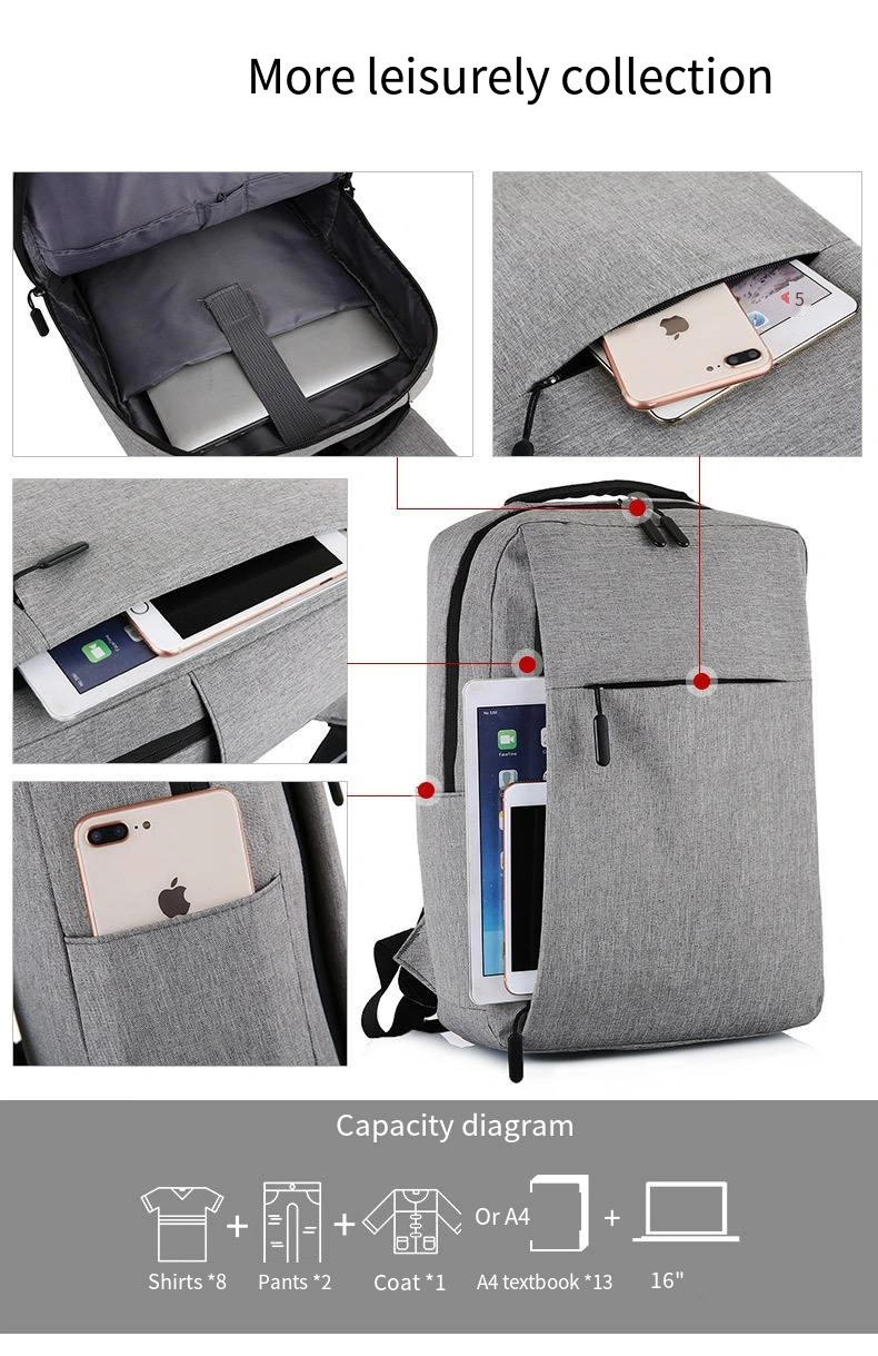 Simple Backpack USB Charging Large Capacity Leisure Business Notebook Backpack