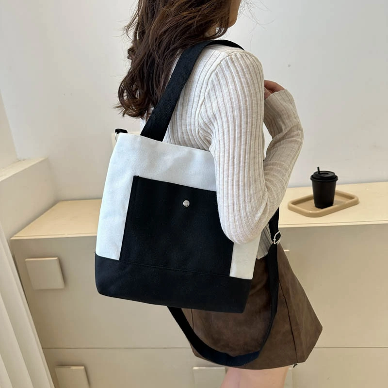 Simple Large Capacity Commuter Bag Fashionable Handheld Shoulder Bag for Classroom Tote Bag