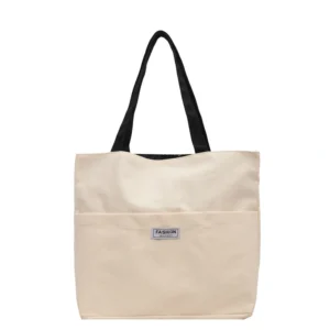 Alternative view of Simple Single Shoulder Carrying Canvas Bag Student Tote Environmental Shopping Canvas Bag