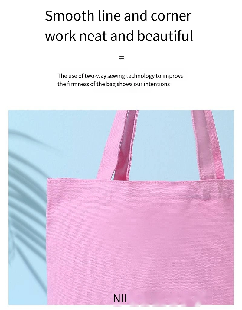 Simple Solid Color Hand Canvas Bag Handbag Shopping Bag Custom Can Be Printed Logo