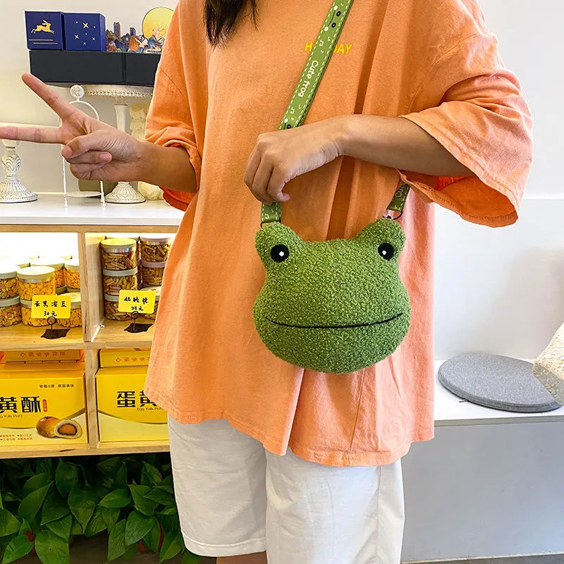 Small Order New Ugly Cute Plush Frog Shoulder Bag Specially Designed for Women Children