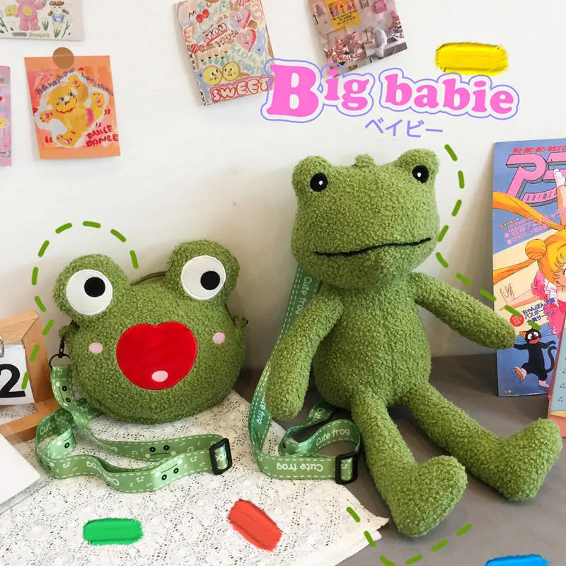 Small Order New Ugly Cute Plush Frog Shoulder Bag Specially Designed for Women Children - Image 6