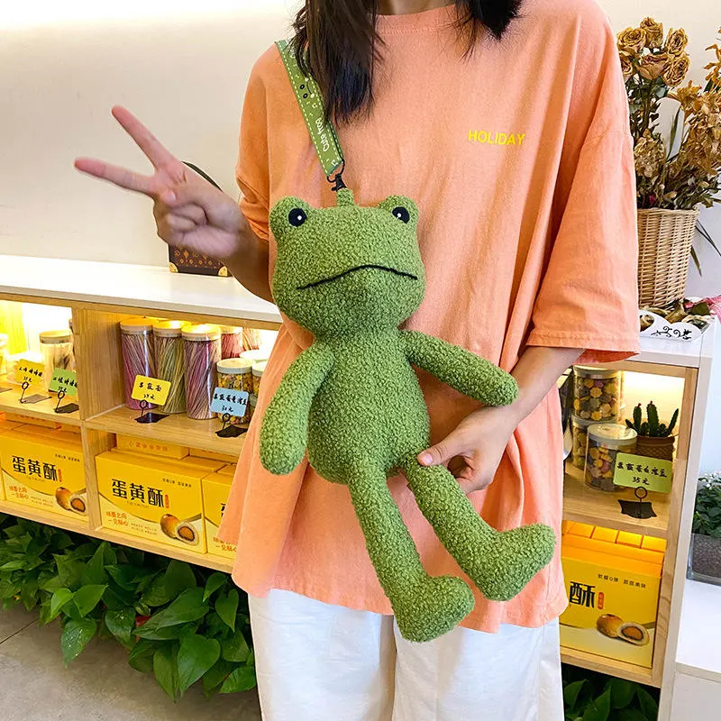 Small Order New Ugly Cute Plush Frog Shoulder Bag Specially Designed for Women Children