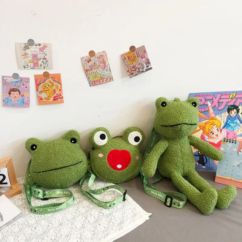 Small Order New Ugly Cute Plush Frog Shoulder Bag Specially Designed for Women Children