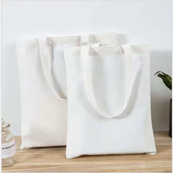 Solid Color Custom Cotton Bag Organic Recyclable Shopping Tote Canvas Bag - Image 3