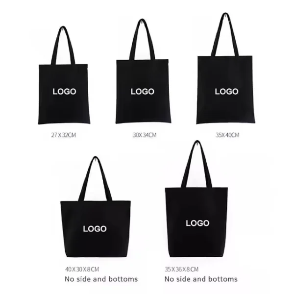 Solid Color Custom Cotton Bag Organic Recyclable Shopping Tote Canvas Bag - Image 6