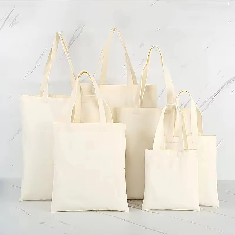Solid Color Custom Cotton Bag Organic Recyclable Shopping Tote Canvas Bag