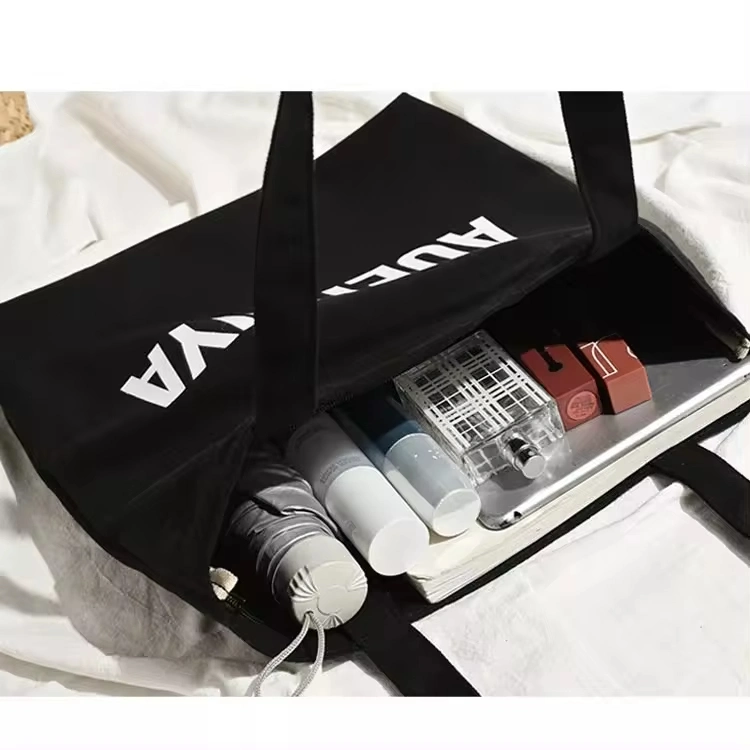 Solid Color Custom Cotton Bag Organic Recyclable Shopping Tote Canvas Bag