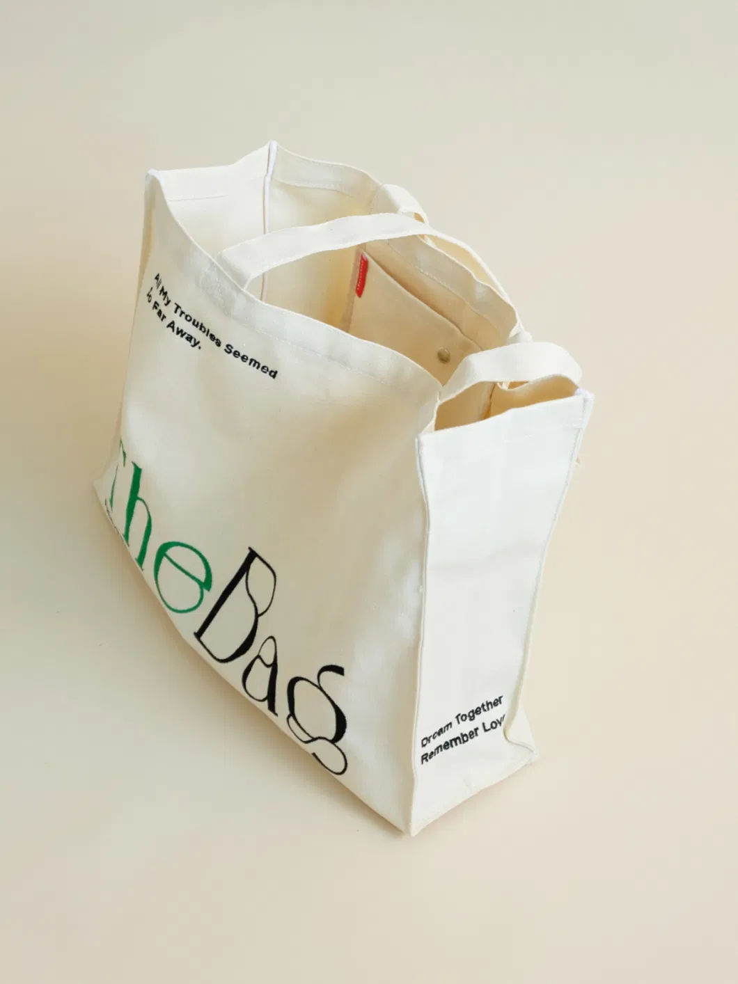 Solid Color Custom Cotton Bag Organic Recyclable Shopping Tote Canvas Bag