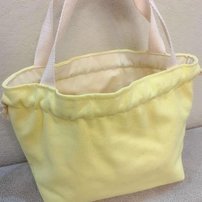 Solid Color Simple Japanese Lunch Box Bento Bag Canvas Bag Drawstring