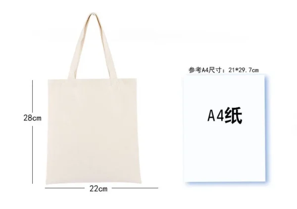 Student Handheld Canvas Bag Customized Blank Spot Cotton Bag Printed Logo Shopping Canvas Bag Customized Wholesale - Image 2