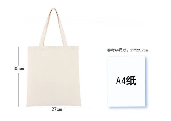 Student Handheld Canvas Bag Customized Blank Spot Cotton Bag Printed Logo Shopping Canvas Bag Customized Wholesale - Image 3