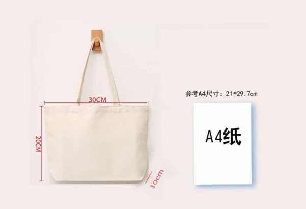 Student Handheld Canvas Bag Customized Blank Spot Cotton Bag Printed Logo Shopping Canvas Bag Customized Wholesale - Image 5