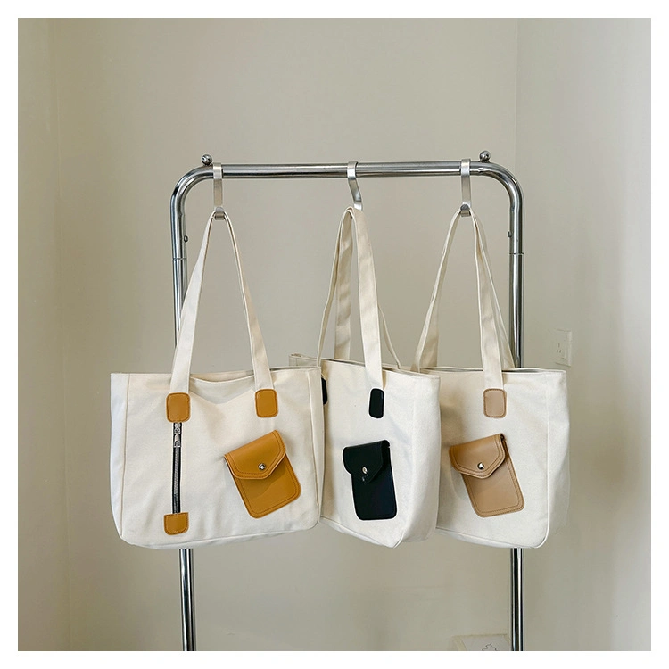 Tote Bag Niche Design for Female College Students Single Shoulder Bag for Class Commuting Large Capacity Handbag