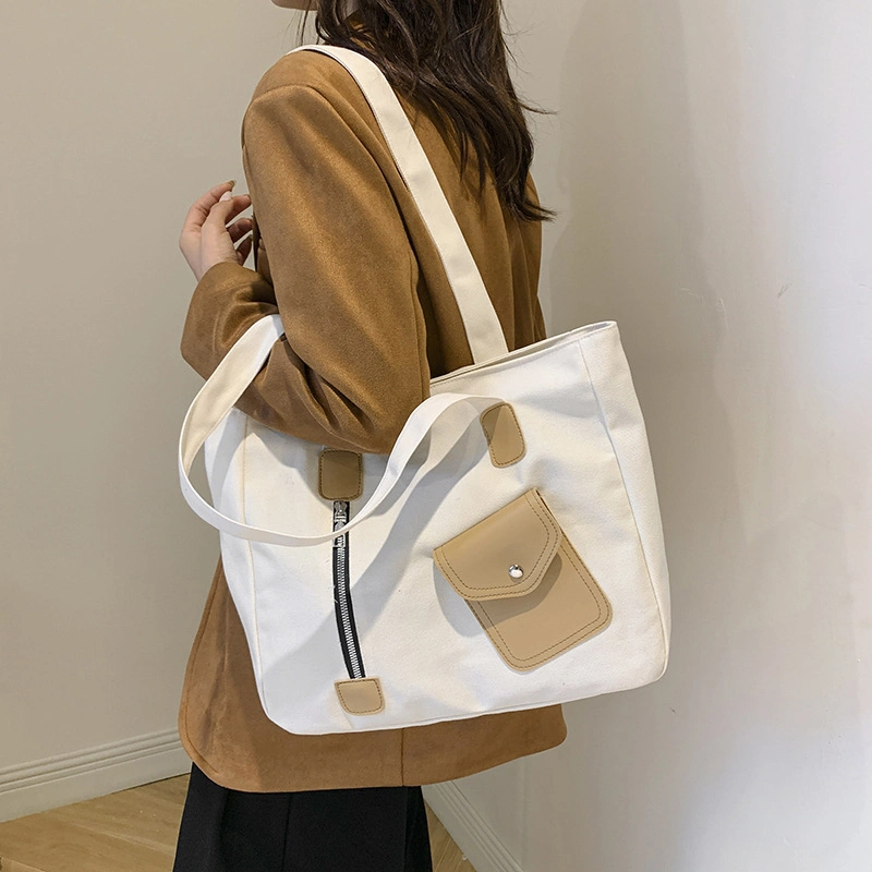 Tote Bag Niche Design for Female College Students Single Shoulder Bag for Class Commuting Large Capacity Handbag