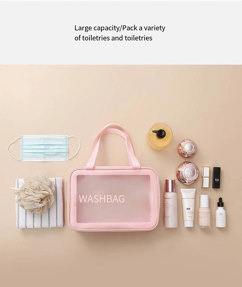 Transparent Makeup Bag Translucent PVC Toiletry Bag PU Frosted Storage Bag 6-Piece Set