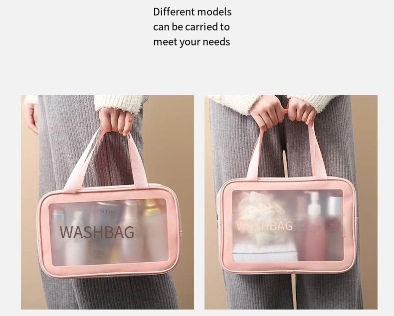 Transparent Makeup Bag Translucent PVC Toiletry Bag PU Frosted Storage Bag 6-Piece Set