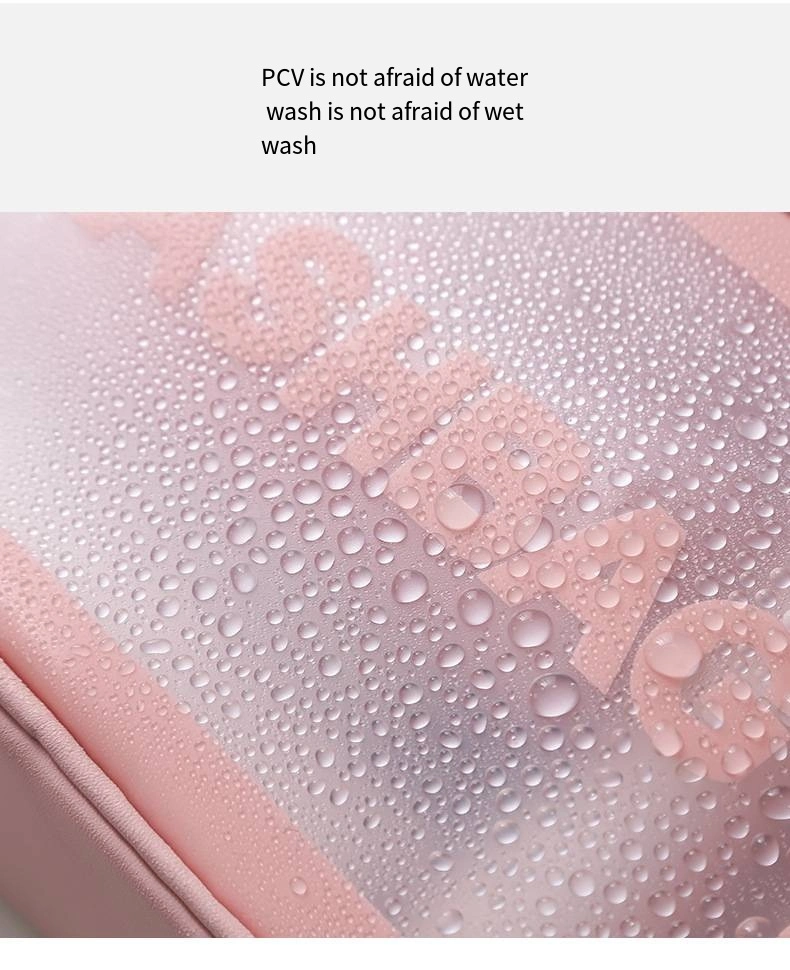 Transparent Makeup Bag Translucent PVC Toiletry Bag PU Frosted Storage Bag 6-Piece Set