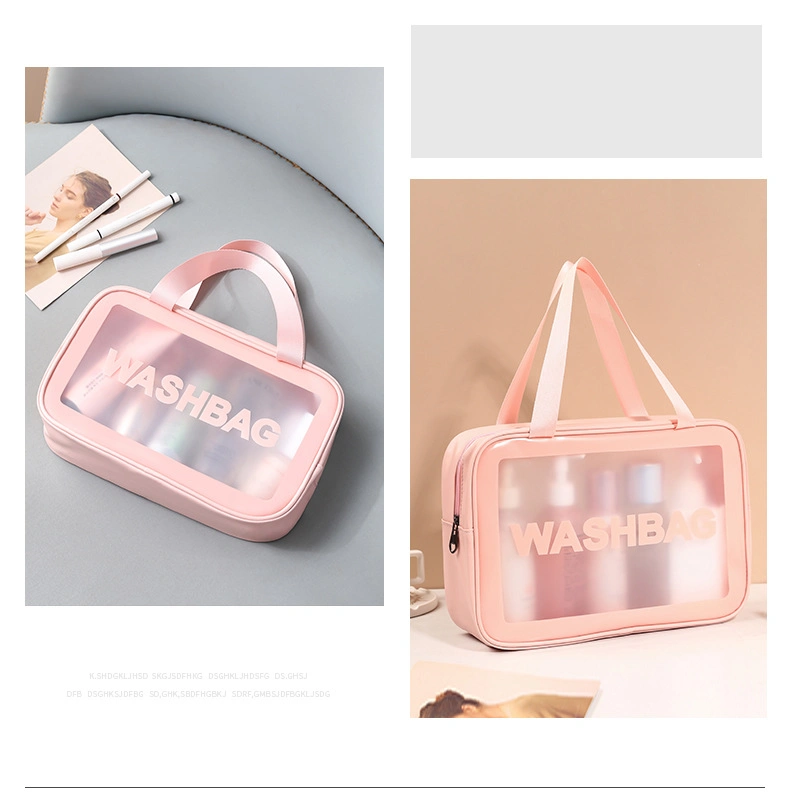 Transparent Makeup Bag Translucent PVC Toiletry Bag PU Frosted Storage Bag 6-Piece Set