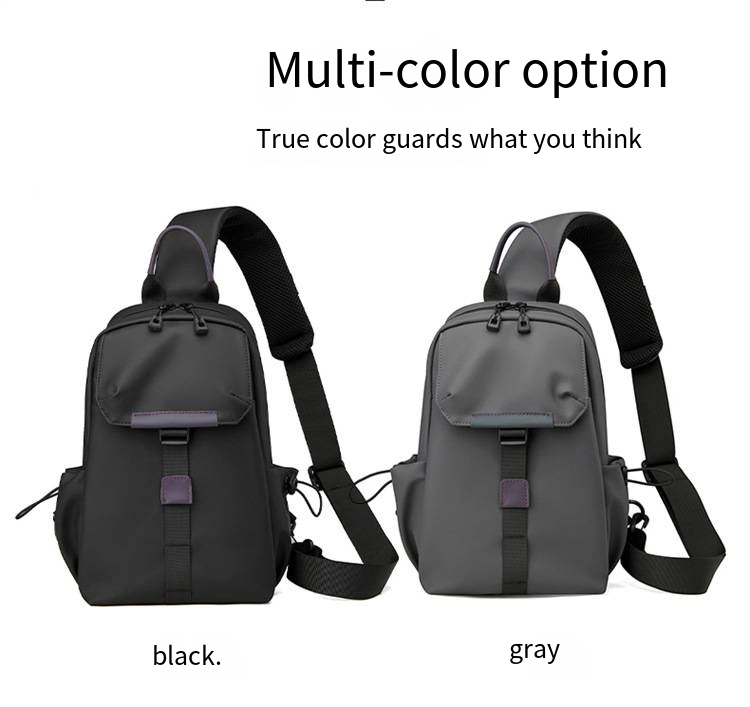Trend Street Motorcycle Men&prime;s Crossbody Bag Leather Chest Bag