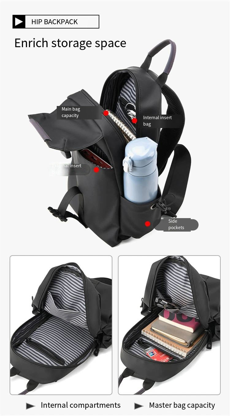 Trend Street Motorcycle Men&prime;s Crossbody Bag Leather Chest Bag