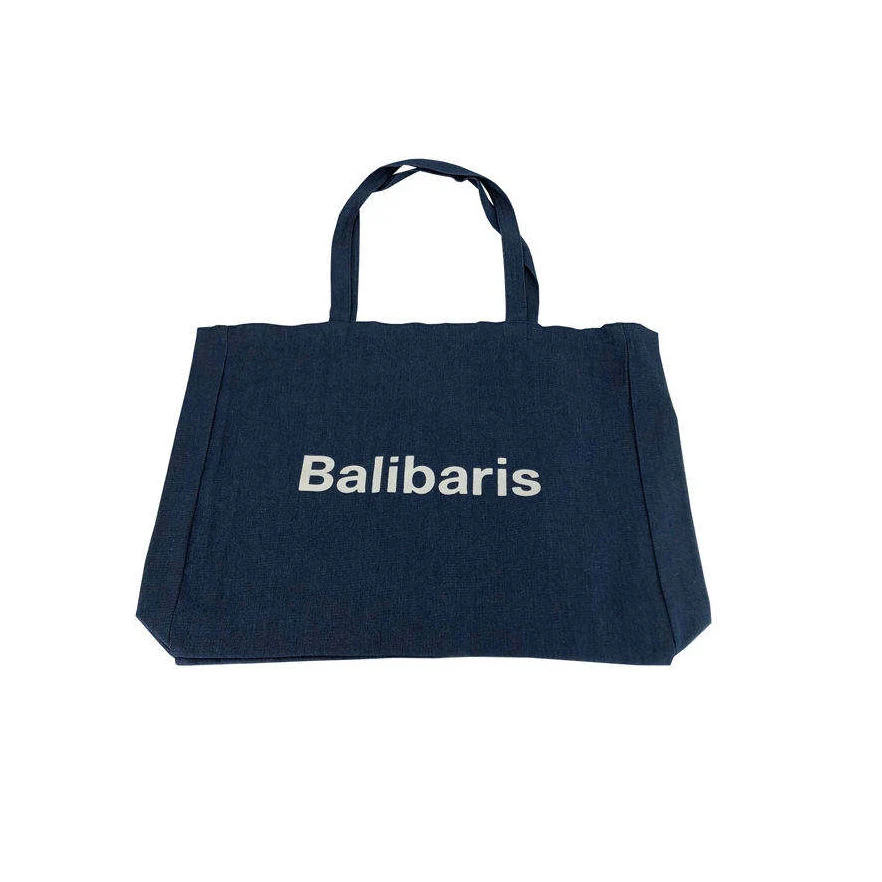 Unisex Denim Canvas Shoulder Bag Eco Recycled Retro Denim Shopping Bag Canvas Tote Bag