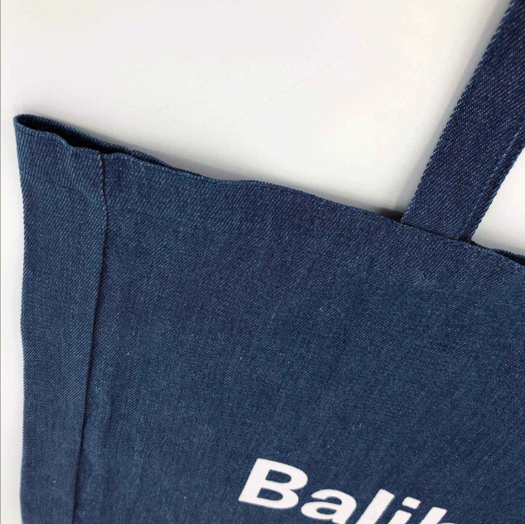 Unisex Denim Canvas Shoulder Bag Eco Recycled Retro Denim Shopping Bag Canvas Tote Bag