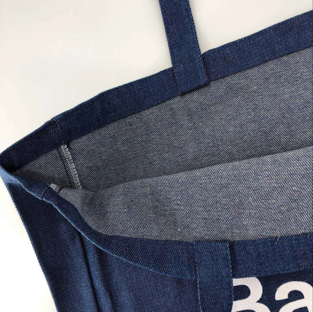 Unisex Denim Canvas Shoulder Bag Eco Recycled Retro Denim Shopping Bag Canvas Tote Bag